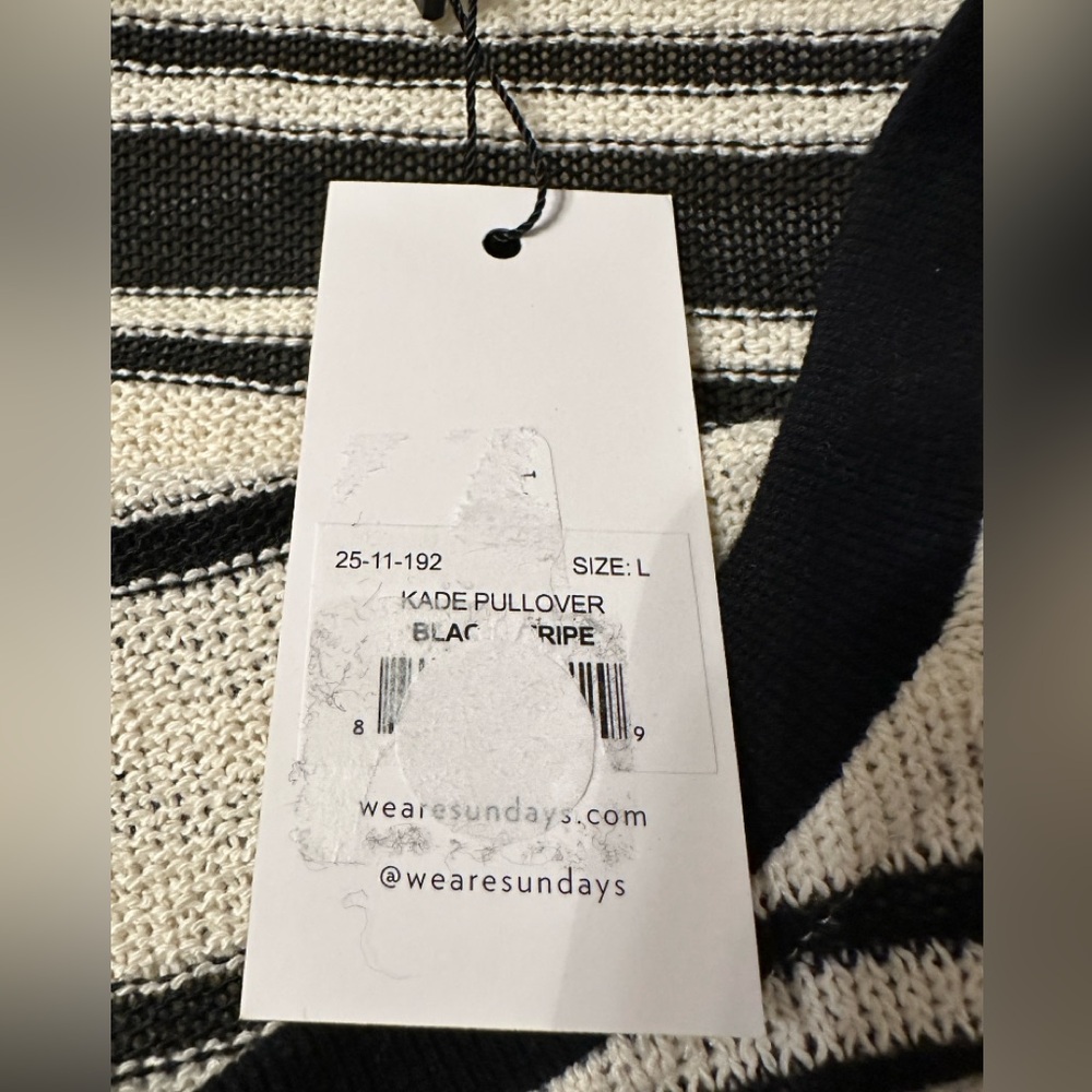 Sundays Striped Black and White Kade Pullover & Jace Pants Set - NWT - Size L - Picture 13 of 16